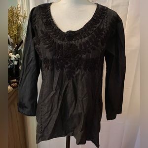 Abrazo, Embroidered, BoHo Top